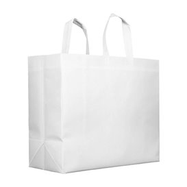 Saco Grande Não Tecido PREMIUM Branco 45+20x40cm (25 Uds)