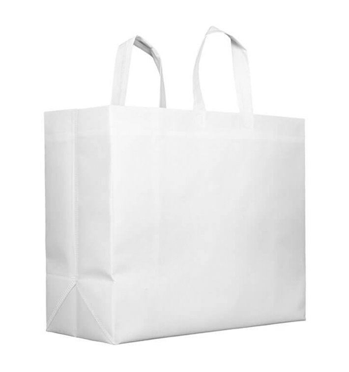 Saco Grande Não Tecido PREMIUM Branco 45+20x40cm (25 Uds)