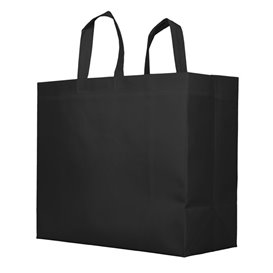 Saco Grande Não Tecido PREMIUM Preto 45+20x40cm (100 Uds)