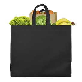 Saco Grande Não Tecido PREMIUM Preto 45+20x40cm (100 Uds)