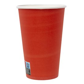 Copo de cartão “Colours” Vermelho 600ml Ø9,4cm (20 Uds)