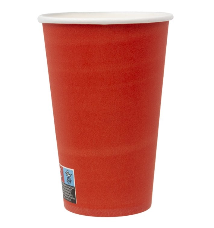 Copo de cartão “Colours” Vermelho 600ml Ø9,4cm (20 Uds)