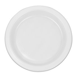 Prato Reutilizável PS Raso Branco 16,5cm (50 Uds)