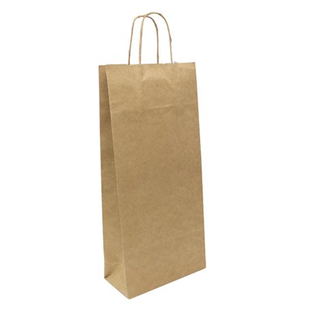 Saco Papel Kraft porta Garrafas 18+8x39cm (300 Uds)