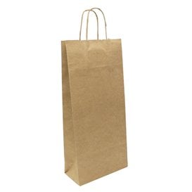 Saco Papel Kraft porta Garrafas 18+8x39cm (50 Uds)