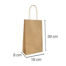 Saco Papel Kraft porta Garrafas 18+8x39cm (300 Uds)