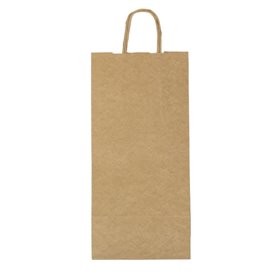 Saco Papel Kraft porta Garrafas 18+8x39cm (50 Uds)