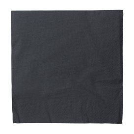 Guardanapos Papel com Rebordo 40x40cm 2C Preto (100 Uds)