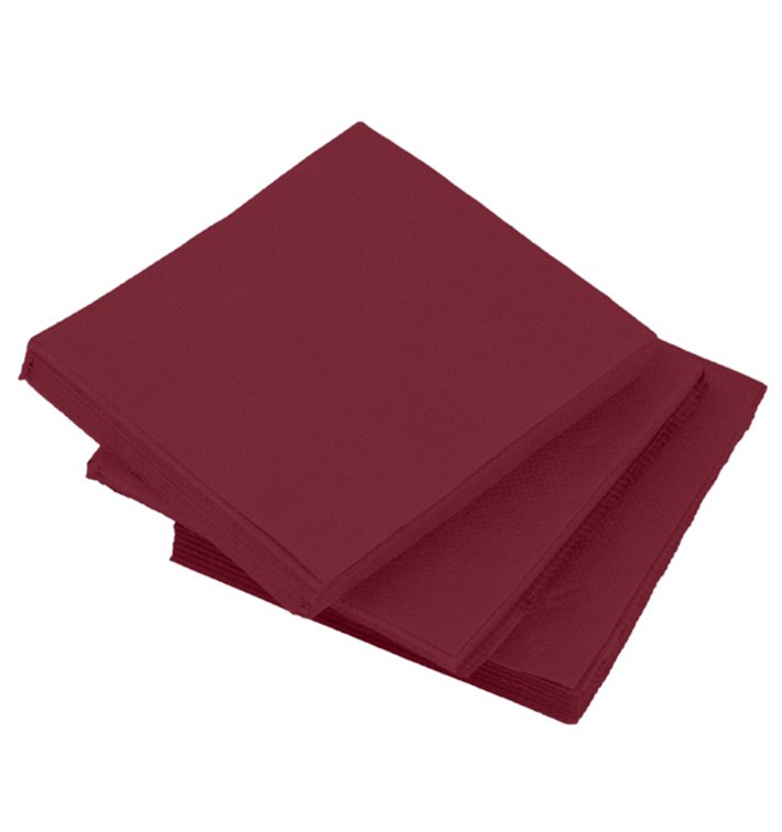 Guardanapos Cocktail de Papel Ponta-Ponta 20x20cm Bordeaux (100 Uds)