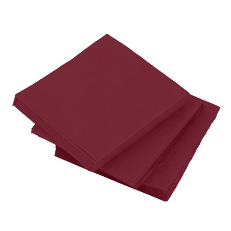 Guardanapos Cocktail de Papel Ponta-Ponta 20x20cm Bordeaux (100 Uds)