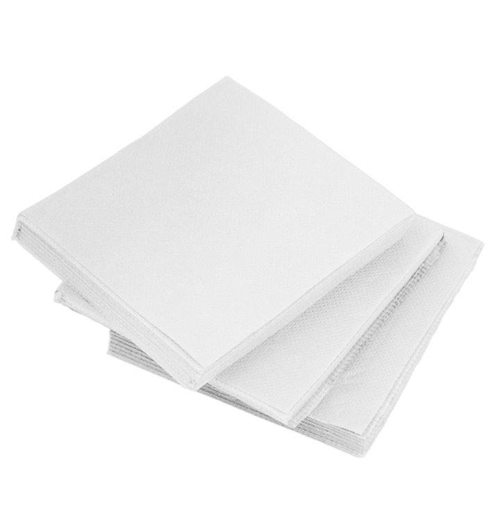 Guardanapos Cocktail de Papel Ponta-Ponta 20x20cm Branco (100 Uds)