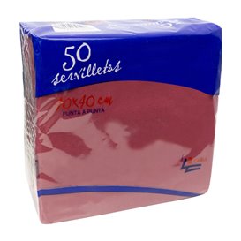 Guardanapos de Papel Ponta-Ponta 40x40cm 2C Bordeaux (50 Uds)