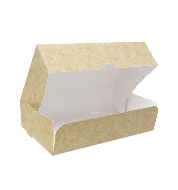 Caixa de Cartão Kraft Pastelaria Branca 17,5x11,5x4,7cm 250g (400 Uds)