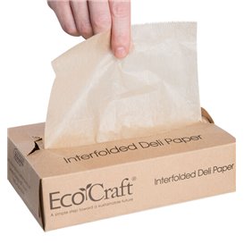 Papel Envolvente Antigordura Kraft em Dispensador 20,6x27cm (500 Uds)