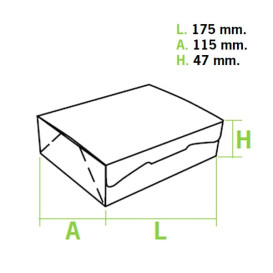 Caixa Pastelaria Branca 17,5x11,5x4,7cm 250g (360 Uds)