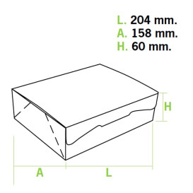 Caixa Pastelaria Branca 20,4x15,8x6cm 1kg (200 Uds)