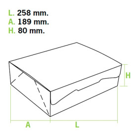 Caixa Pastelaria Branca 25,8x18,9x8cm 2kg (25 Uds)