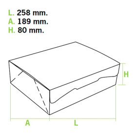 Caixa Pastelaria Branca 25,8x18,9x8cm 2kg (125 Uds)