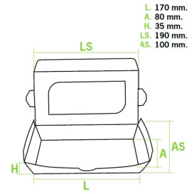 Embalagem Cartolina Janela 19x10x3,5cm 480ml (10 Uds)