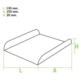 Bandeja Porta Waffle Rosa 15x13x2 cm (100 Uds)