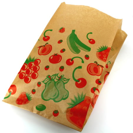 Saco Papel Kraft para Fruta 22+12x36 cm (100 Uds)