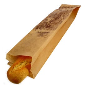 Saco de Papel para Pão Kraft 9+5+50 cm (100 Unidades)