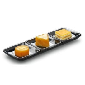 Bandeja Plastico Degustação Preto 6x19cm (200 Uds)