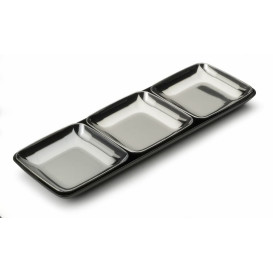 Bandeja Plastico Degustação Preto 6x19cm (200 Uds)