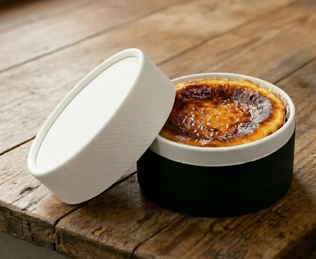 Cómo la tarta de queso presentada en restaurante y preparada para servicio delivery y hostelería premium.